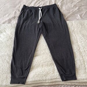 Vuori Charcoal Joggers with White Drawstring